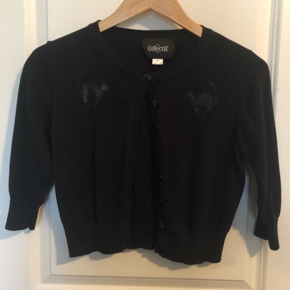 black cat cardigan